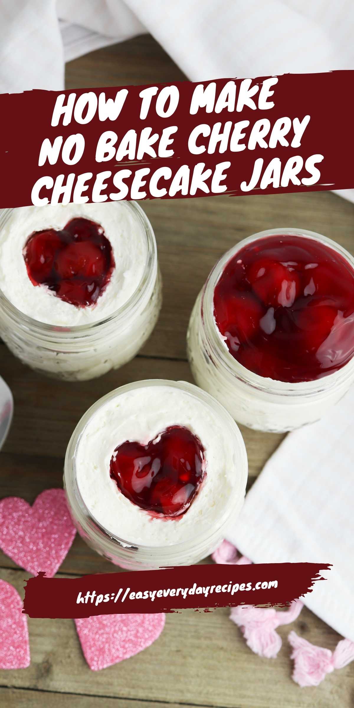 No-Bake Cherry Cheesecake Jars