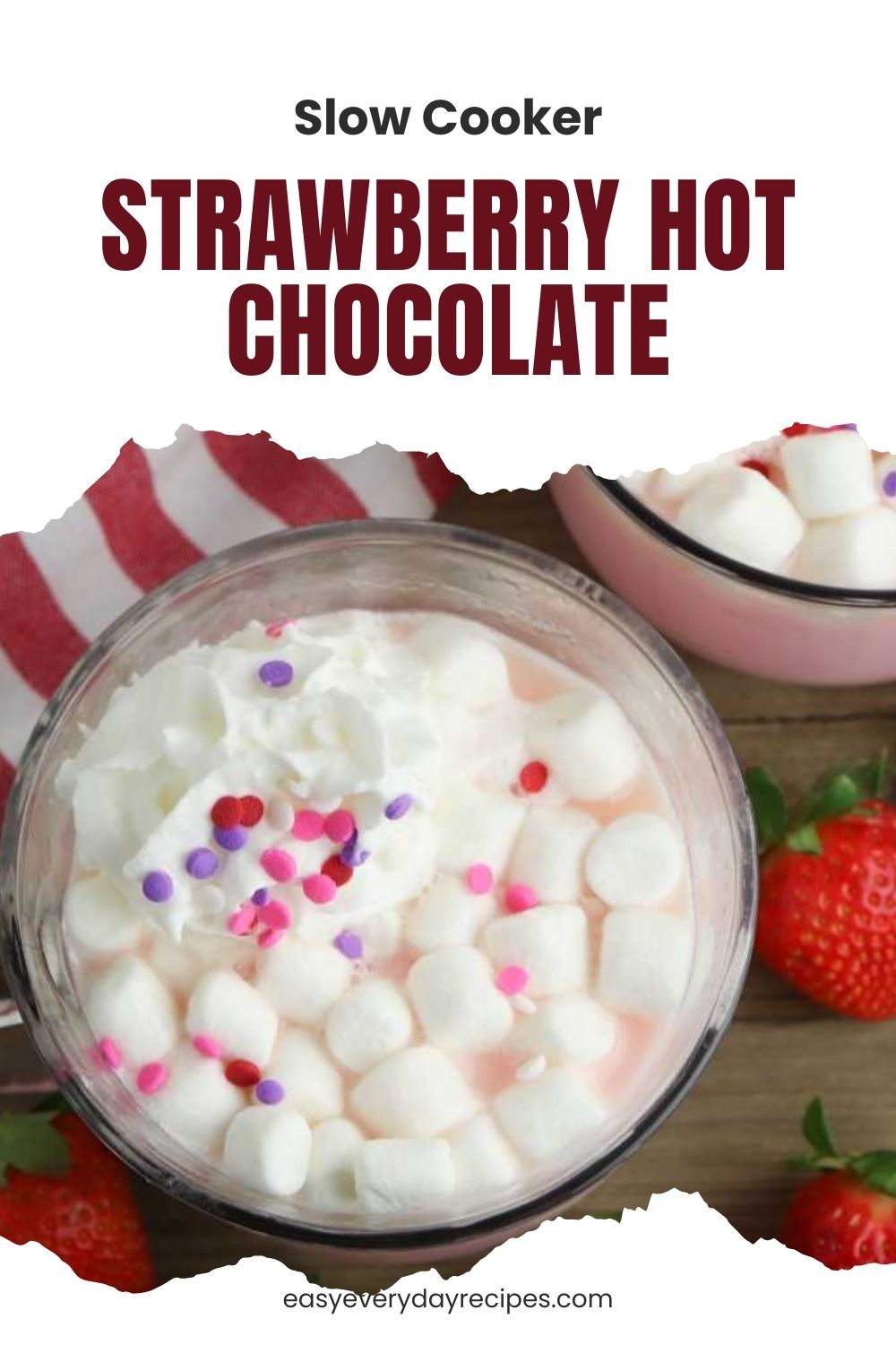 Slow Cooker Strawberry Hot Chocolate pin 2