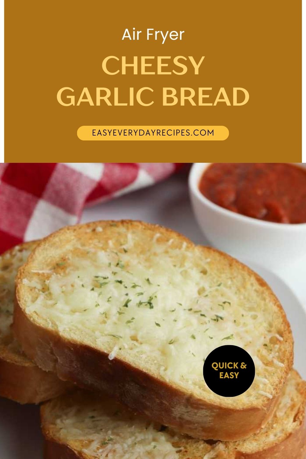 Air Fryer Cheesy Garlic Bread 13 Air Fryer Cheesy Garlic Bread pin 1