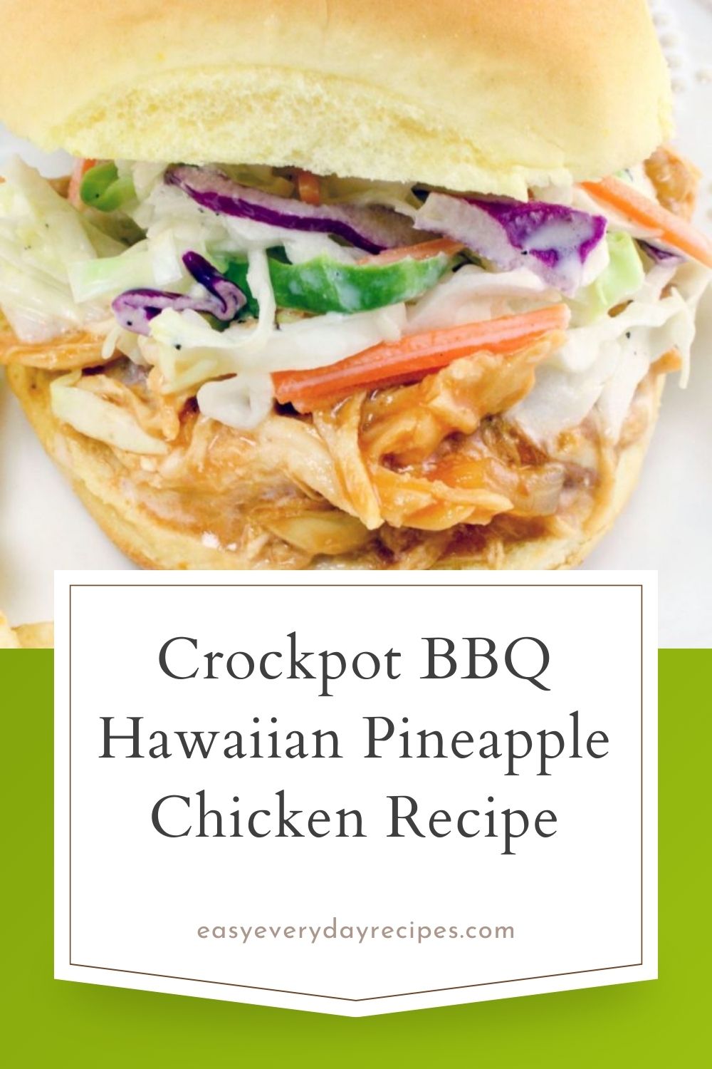 Slow Cooker Hawaiian Chicken Sandwich 13 Crockpot BBQ Hawaiian Pineapple Chicken Recipe pin