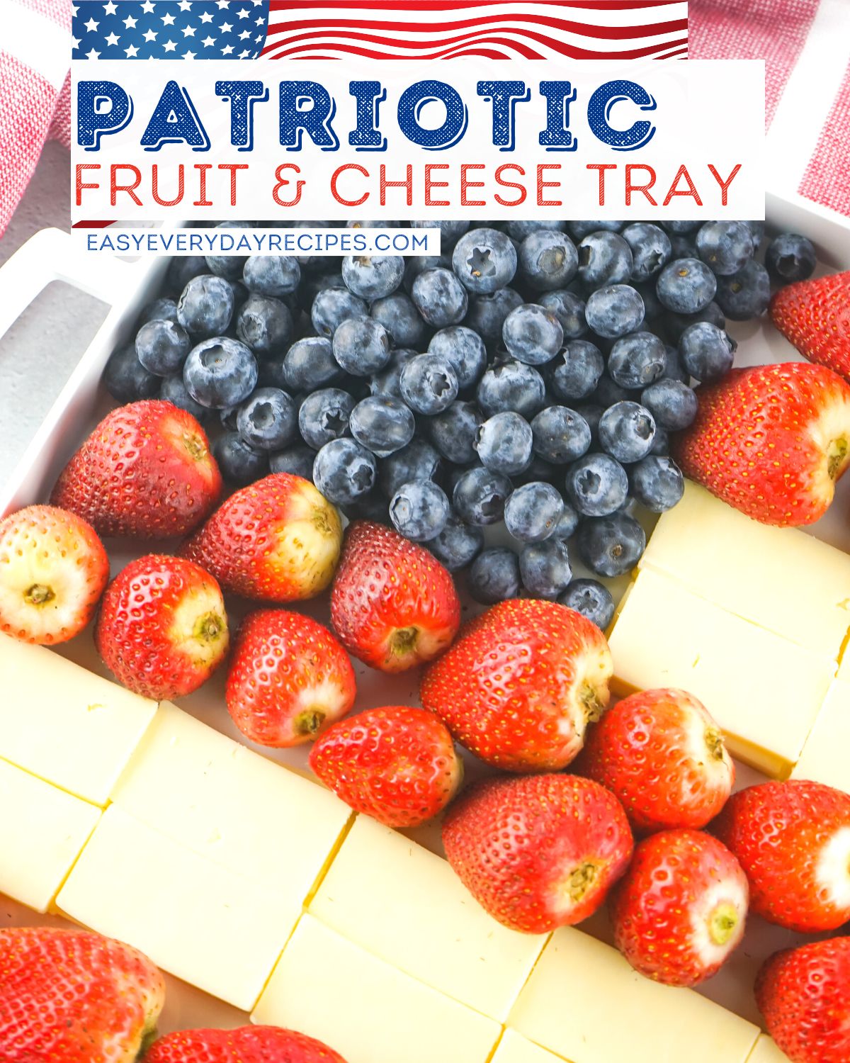 American Flag Fruit and Cheese Platter 