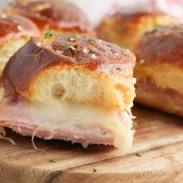 Pretzel Bun Ham and Cheese Sliders