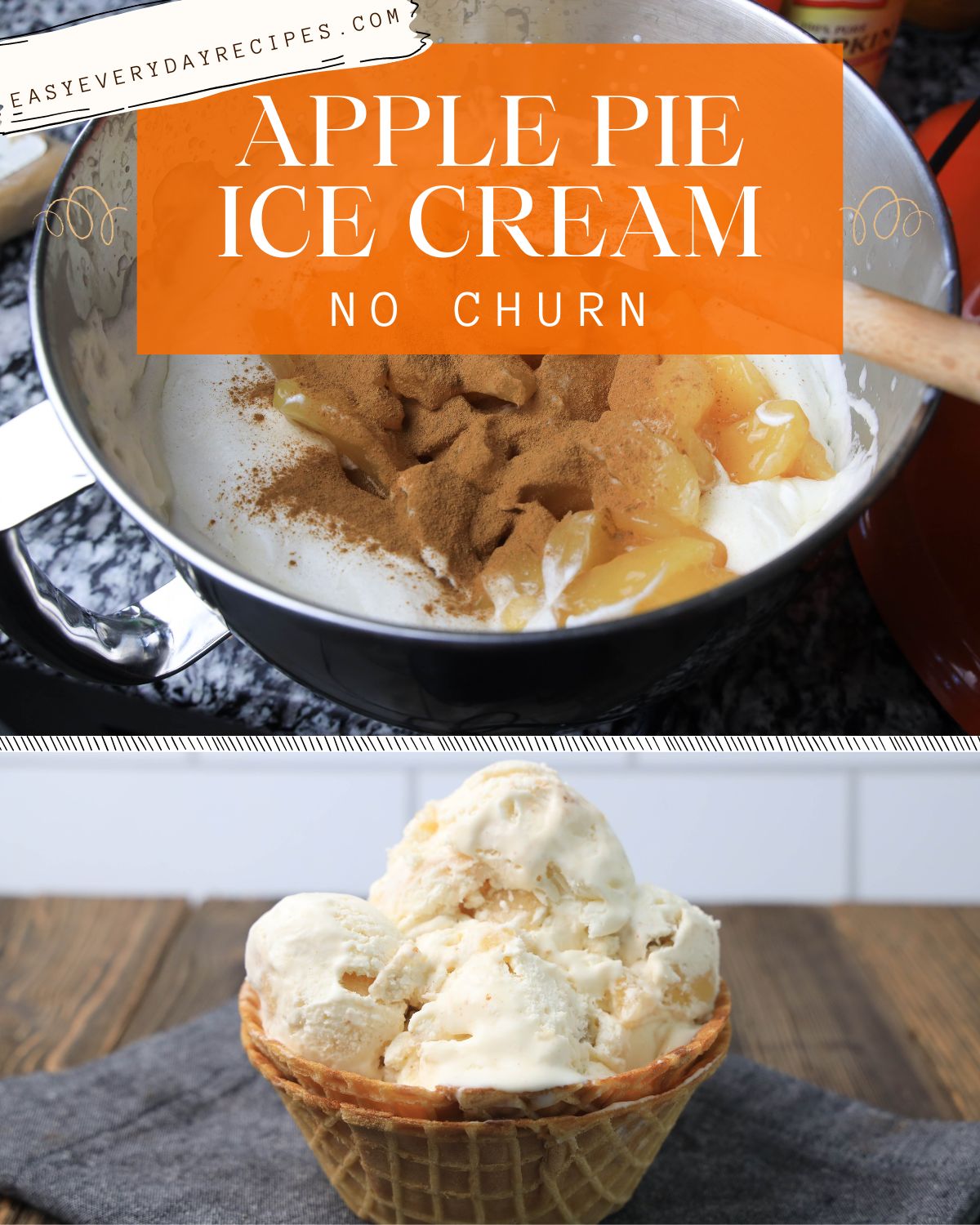 No Churn Apple Pie Ice Cream