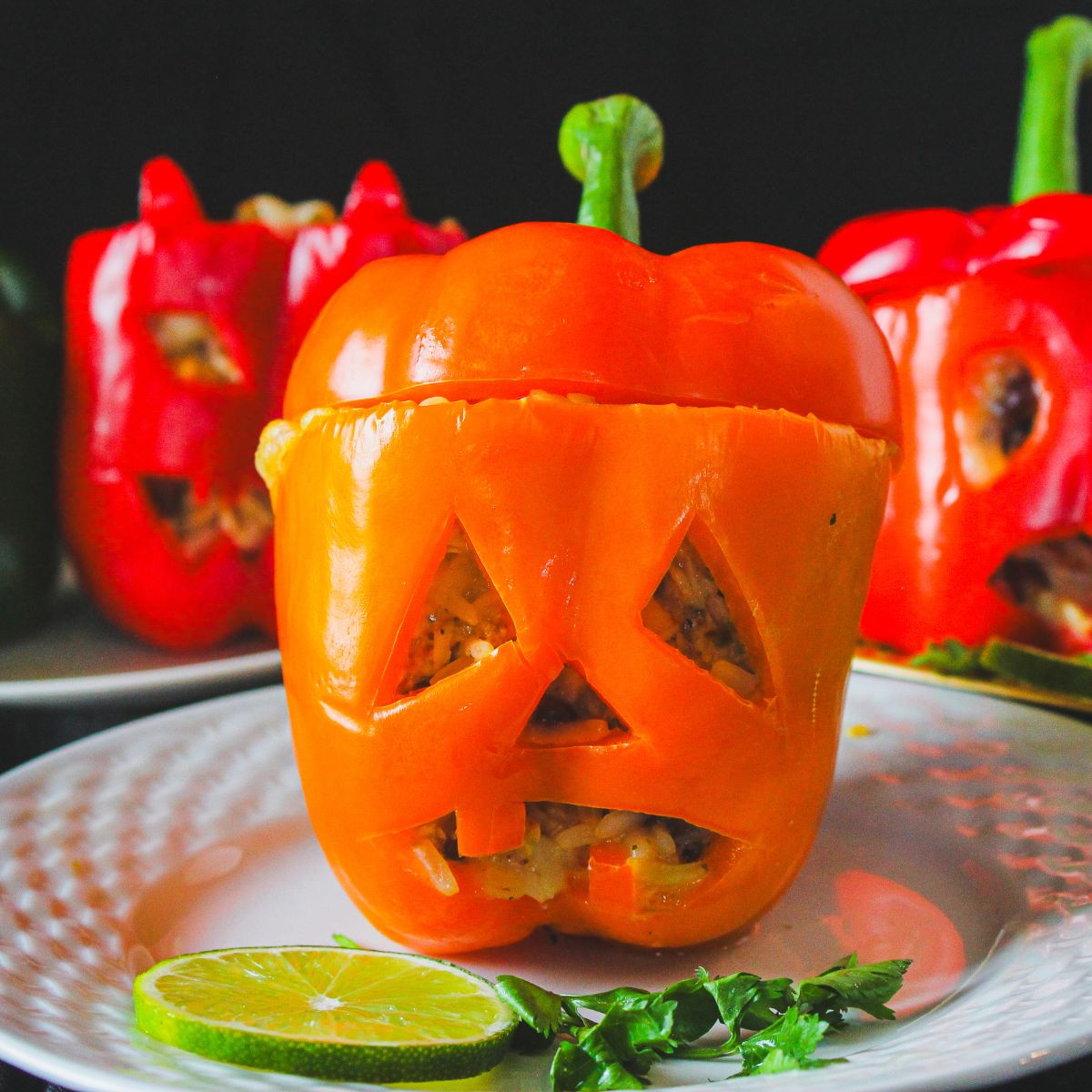 Jack-O-Peppers Halloween Stuffed Peppers Recipe