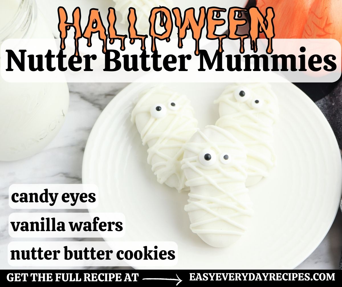 Halloween nut butter mummies.