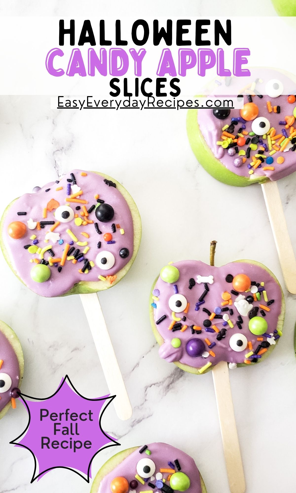 Halloween candy apple slices.