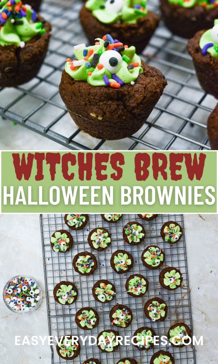 Witches brew halloween brownies.