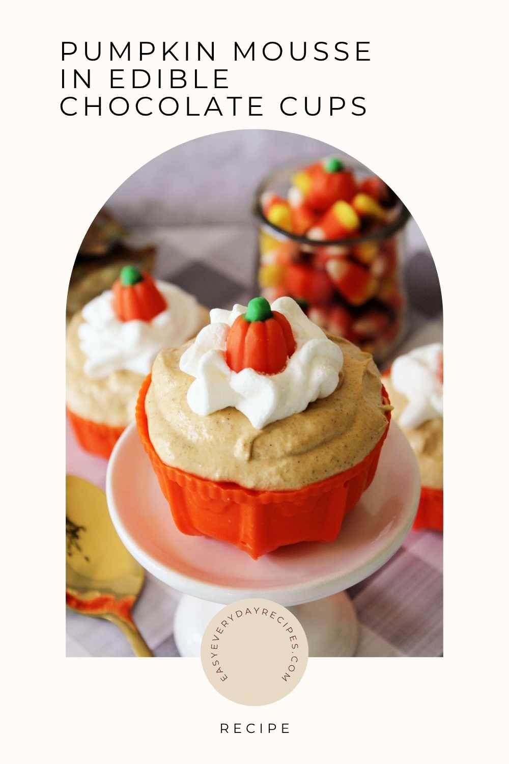 Pumpkin Mousse in Edible Chocolate Cups 13 Pumpkin Mousse in Edible Chocolate Cups pin