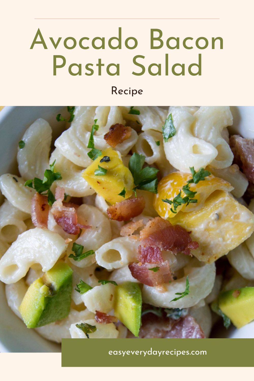 Avocado Bacon Pasta Salad 11 Avocado Bacon Pasta Salad pin 1