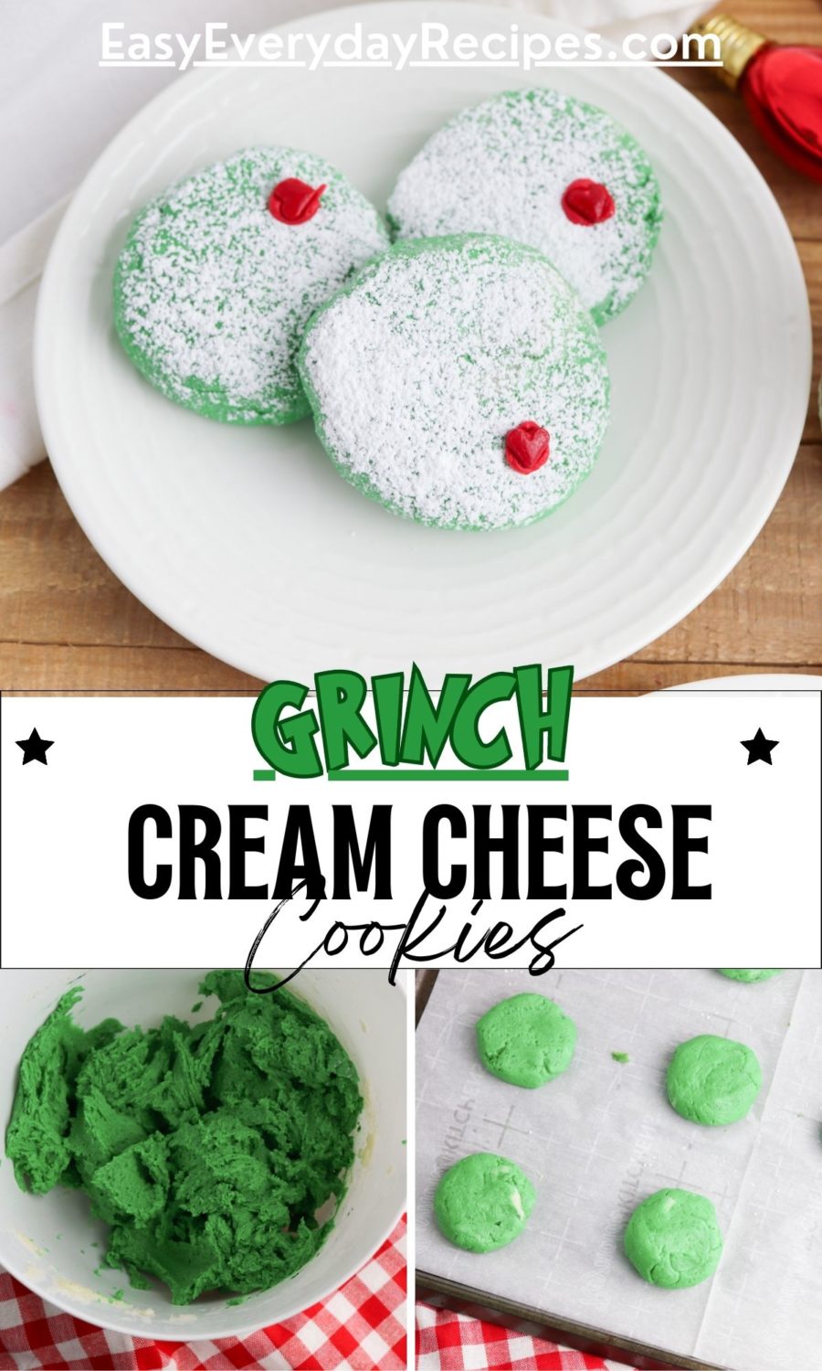 Grinch cream cheese cookies.
