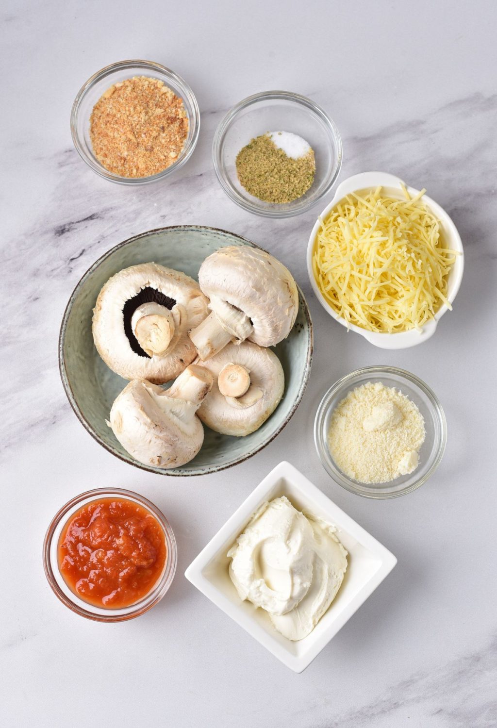 The ingredients for a mushroom risotto.