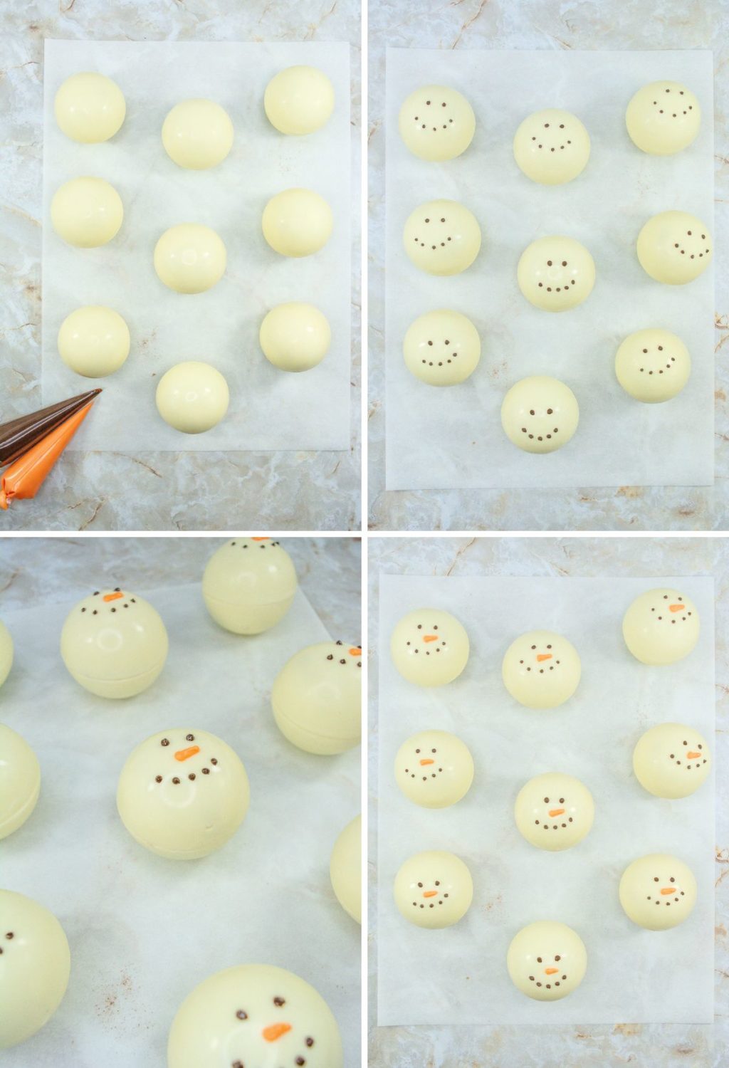 How to make snowman cookies.