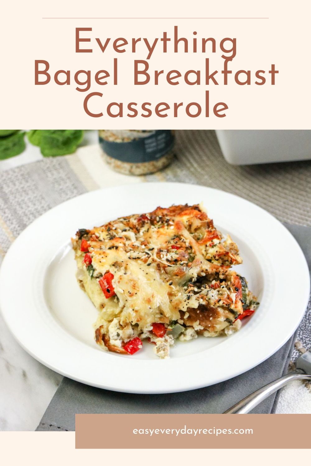 Everything Bagel Breakfast Casserole 19 Everything Bagel Breakfast Casserole pin 2