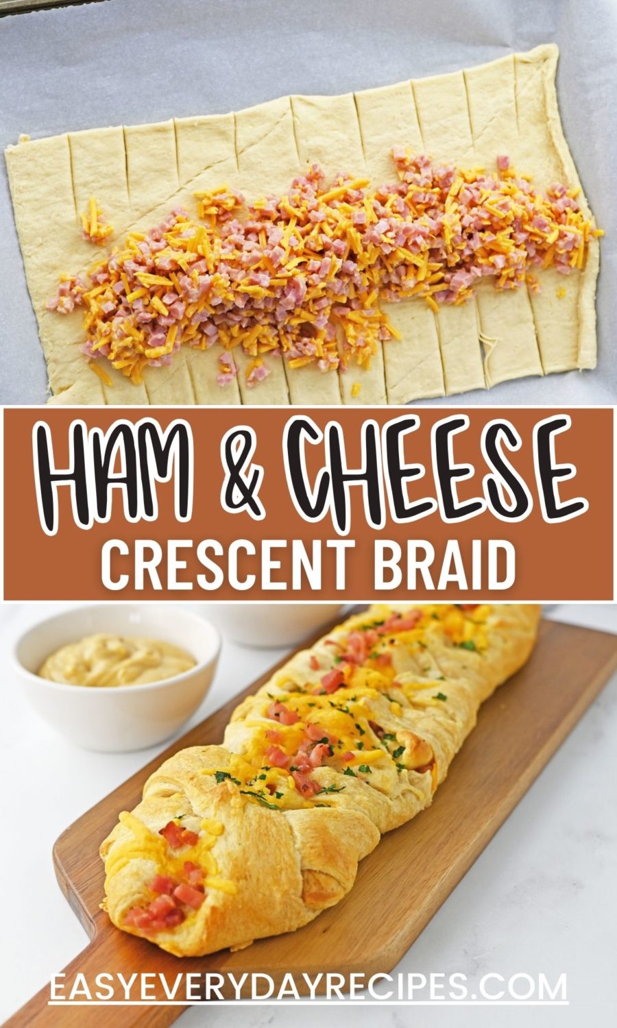 Ham and cheese crescent braid.