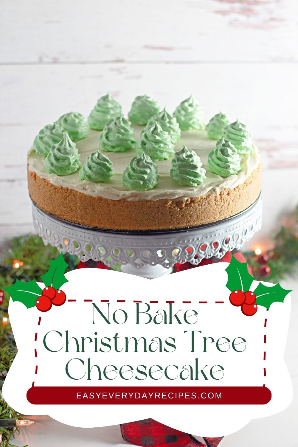 No bake christmas tree cheesecake.