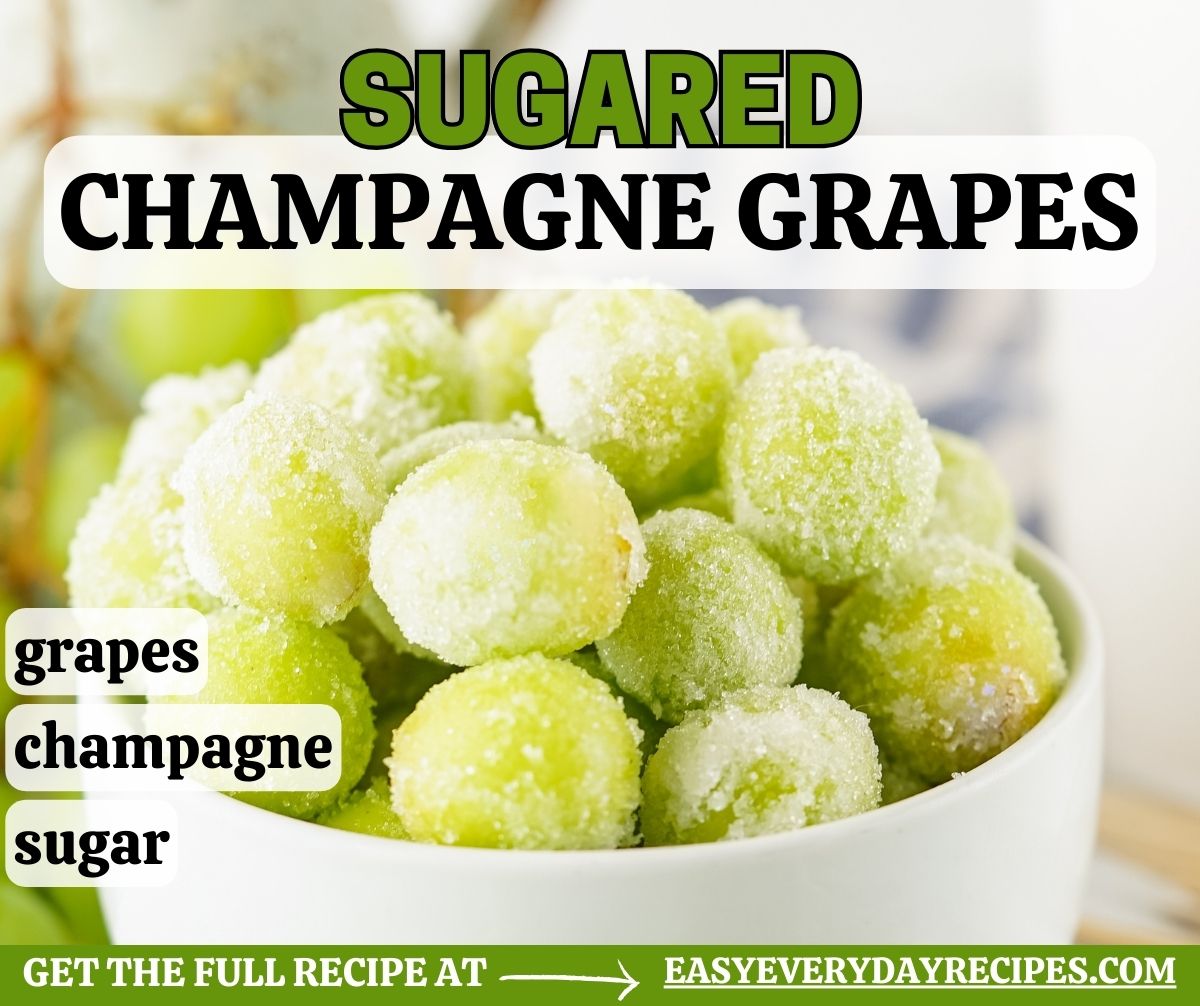 Sugared champagne grapes in a bowl.