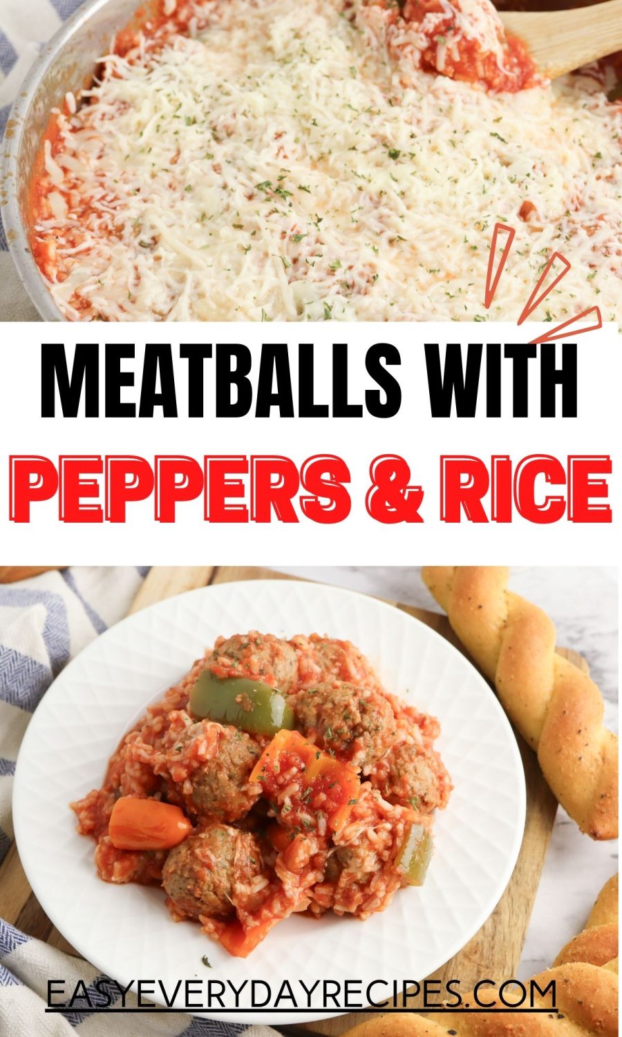 Meatballs with peppers and rice.