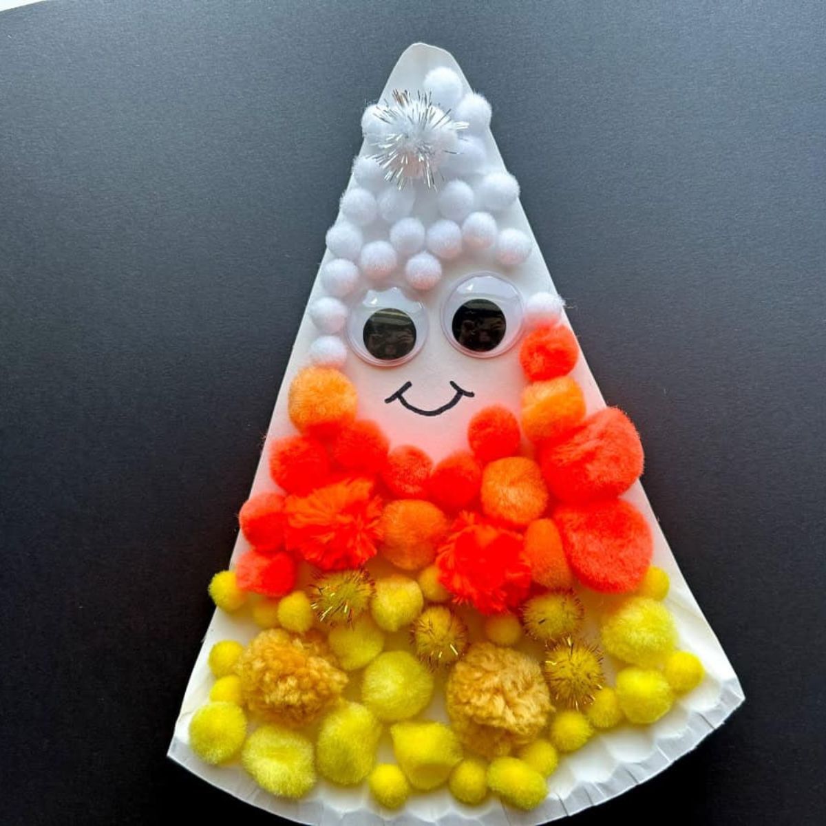 Candy Corn Pom Pom Craft for Toddlers