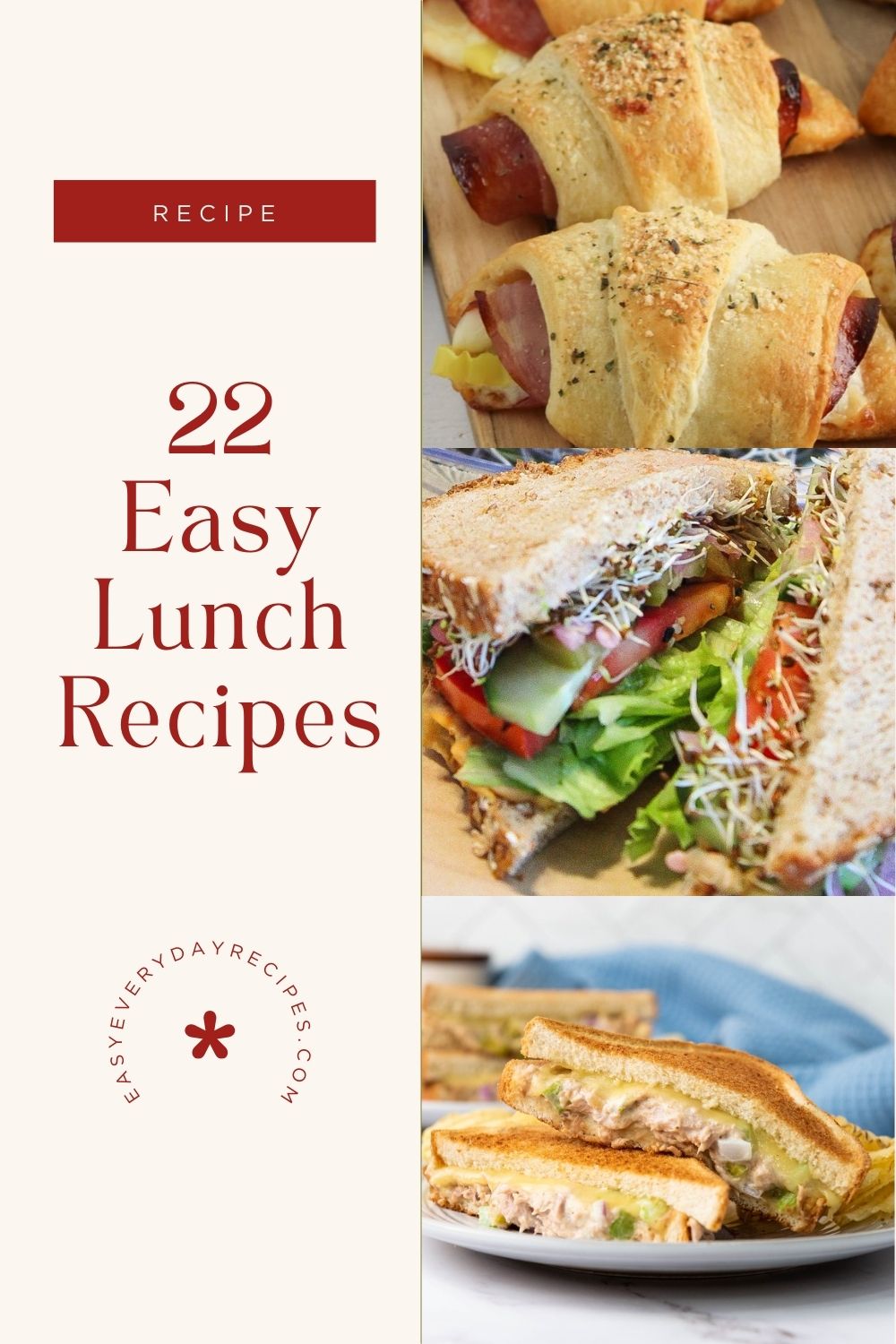 Running Out of Lunch Ideas? Here Are 22 Easy Recipes To Try 24 22 Easy Lunch Recipes pin