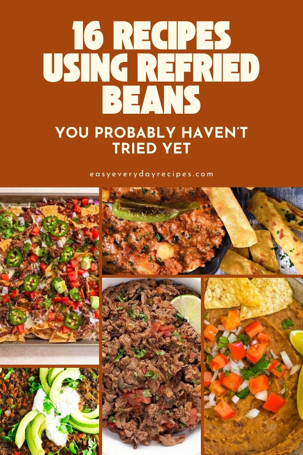 16 Recipes Using Refried Beans You Probably Haven't Tried Yet 6 16 Recipes Using Refried Beans You Probably Havent Tried Yet pin 1