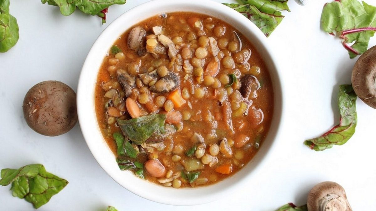 Crock Pot Vegetable Soup With Lentils Vegan