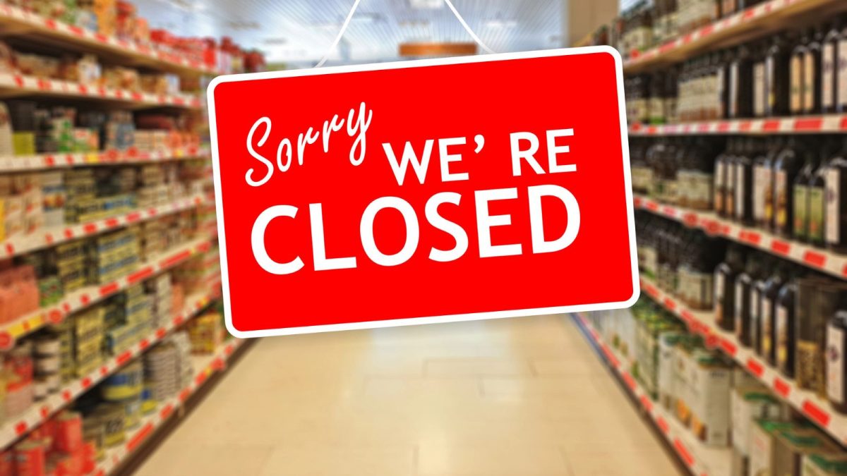 were closed signage in a grocery