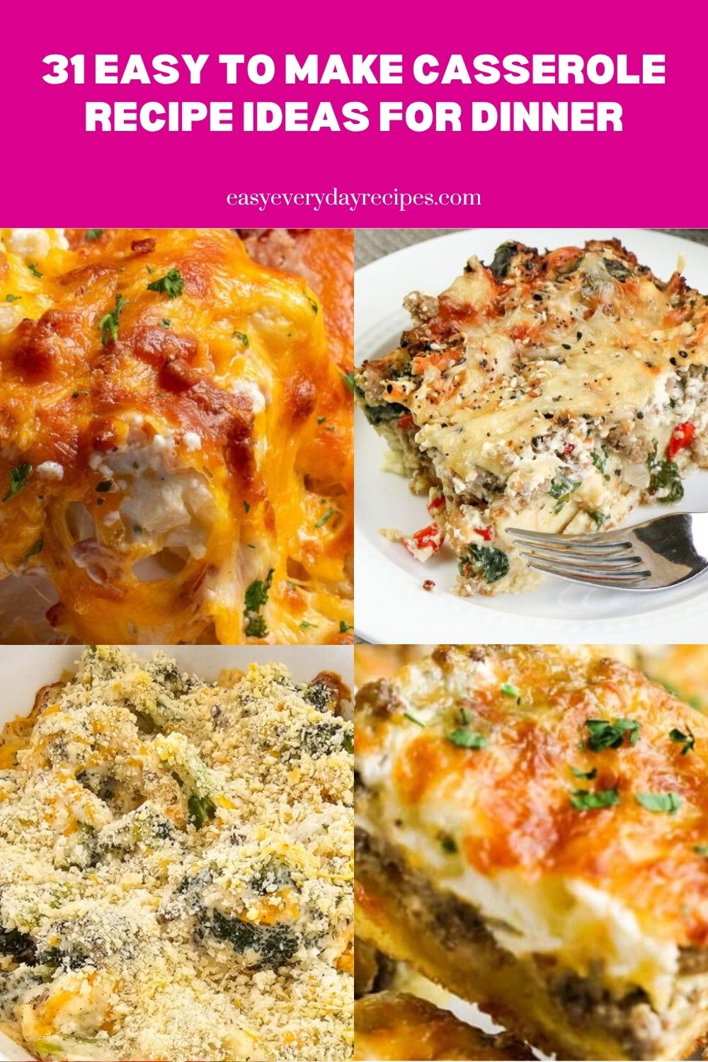 31 Easy to Make Casserole Recipes for Busy Families 37 31 Easy to Make Casserole Recipe ideas for dinner pin