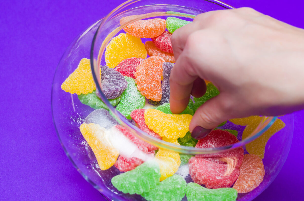 The 6 Most Common Foods That Could Be Causing Your Food Cravings 1 Colorful texture of rubber bullets, colorful bullets.