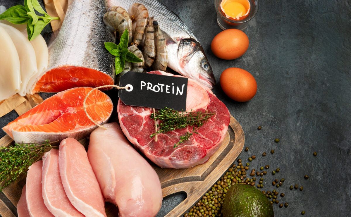 8 Dog Diets Your Vet Wishes You Would Ignore 2 Natural sources of protein on dark background. Healthy balanced diet concept. Top view, flat lay, copy space