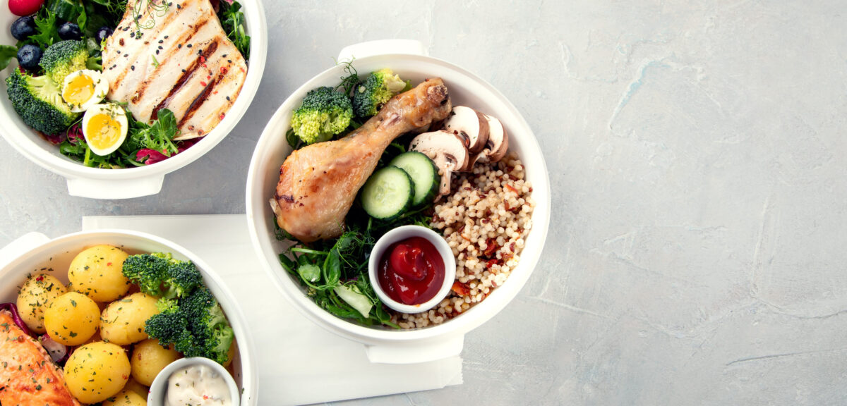 10 Reasons Why Stored Meals Are Toxic to the Human System 4 Healthy meal prep in lunch boxes on light background. Dieting eating concept. Flat lay, top view, copy space