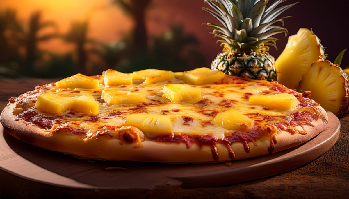11 The Worst Pizza Toppings That Should Be Banned from Your Slice 1 pizza with pineapples top, AI generated image