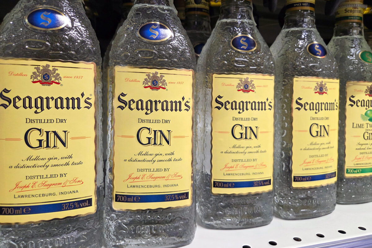 8 Whiskey Brands You Should Never Waste Your Money On 1 Wroclaw, Poland, November 24, 2025: Distinctive Seagrams Gin Bottles Displayed on Store Shelf for Retail