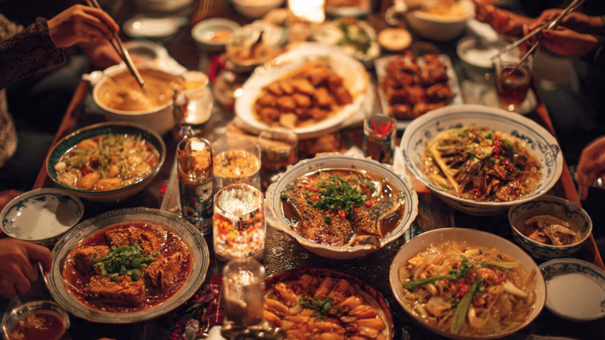 The Rude Behaviors That Can Completely Ruin a Potluck 3 Chinese New Year decorative background with plum blossoms and gold particles