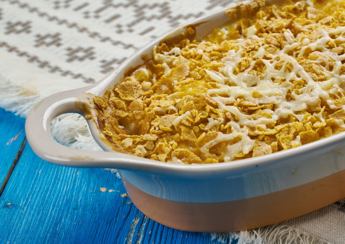 9 Foods You Should Never Bring to a Potluck and What to Bring Instead 4 Cod Au Gratin - appetizer from New Foundland, Canada, Flaked cod is layered with white sauce, and sprinkled with Cheddar cheese before being baked in this simple casserole.