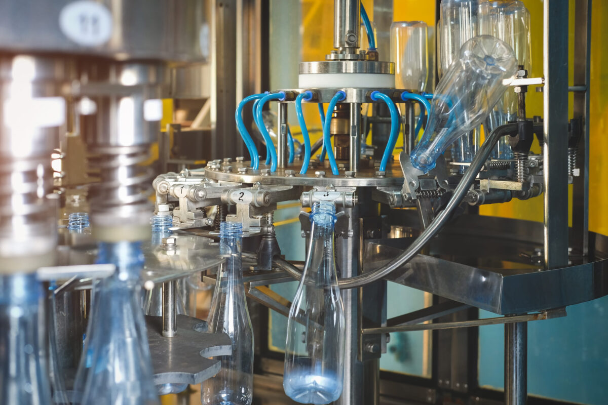Industrial machinery in the production line and Industrial Factory equipment stainless automation.