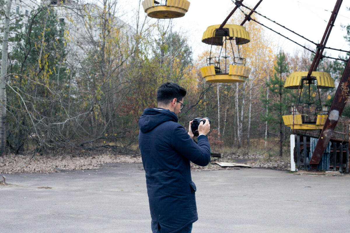 Ferris wheel in the ghost town of Pripyat in Chernobyl