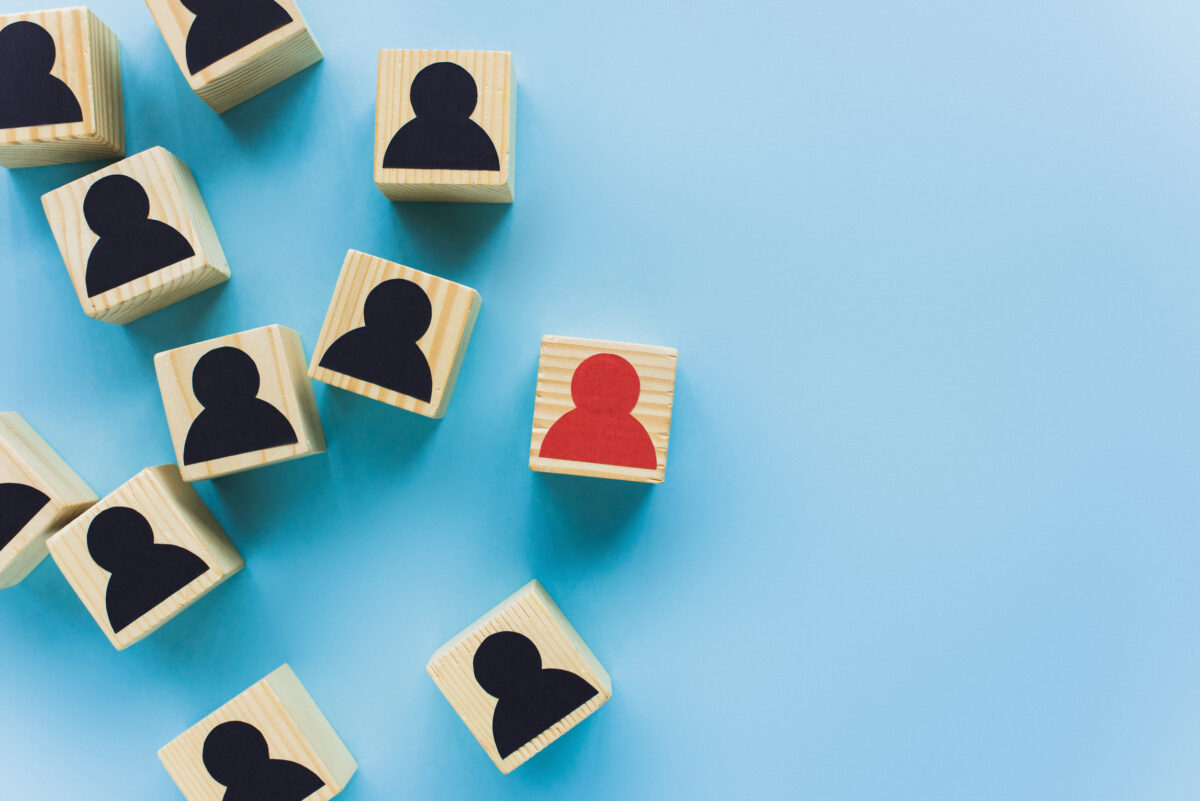 9 Scarcely Hidden Facts About Your Own Personality That Disrupts Profound Peace 3 wooden blocks with black and red human icons scattered on blue background, independence concept