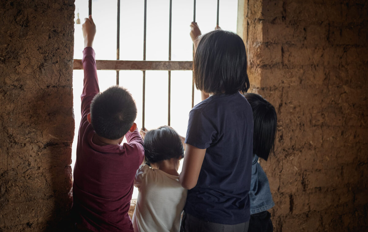 10 Things Nobody Tells You About American Prisons 3 Human trafficking of children concept, children in catch the iron prison, human rights violations,