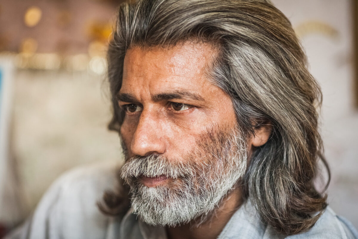New Delhi, India - March 12, 2015: Portrait of a middle-aged Indian men