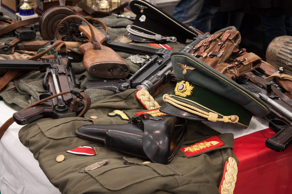 MILAN, ITALY - NOVEMBER 2  Military stuff at Militalia, exhibition dedicated to militaria collectors and military associations on NOVEMBER 2, 2013 in Milan