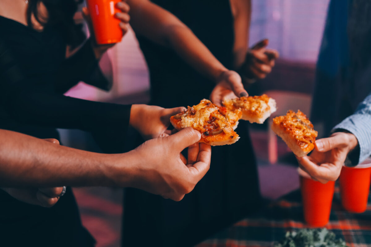8 Forgotten Pizza Chains From the ’90s That Completely Disappeared 3 Diversity, dinner and group of people toast celebration together at party. Friends, happy and celebrate with food, wine and friendship for love, support and cheers at business function