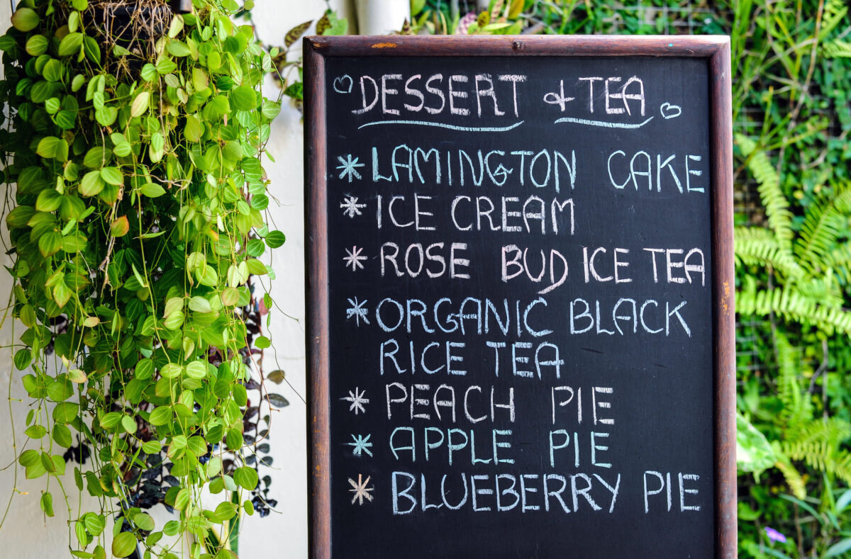 Handwritten coffee menu