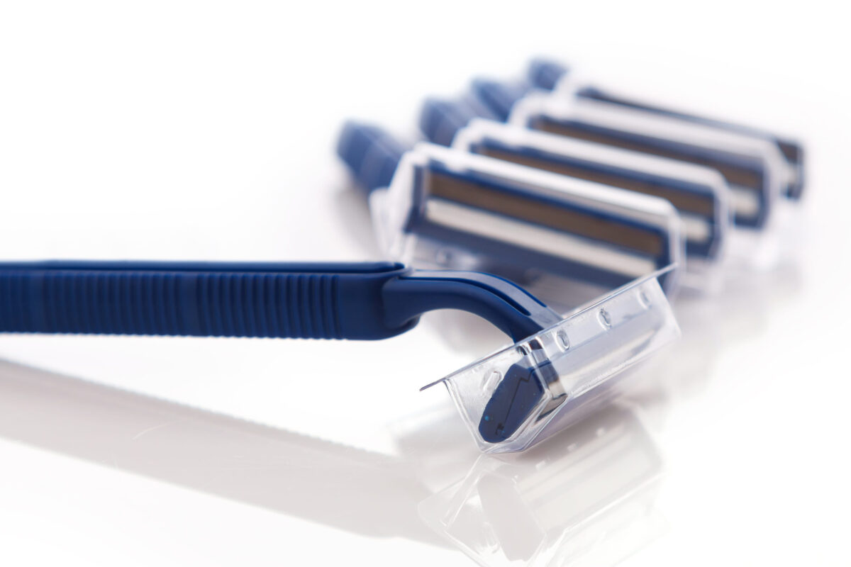 Shaving razors on the table