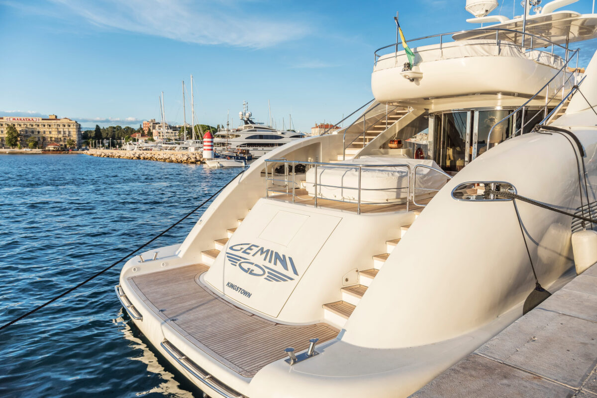 ZADAR, CROATIA - 11 JULY,2017: Boat on the pier in the resort town of Zadar, Croatia.