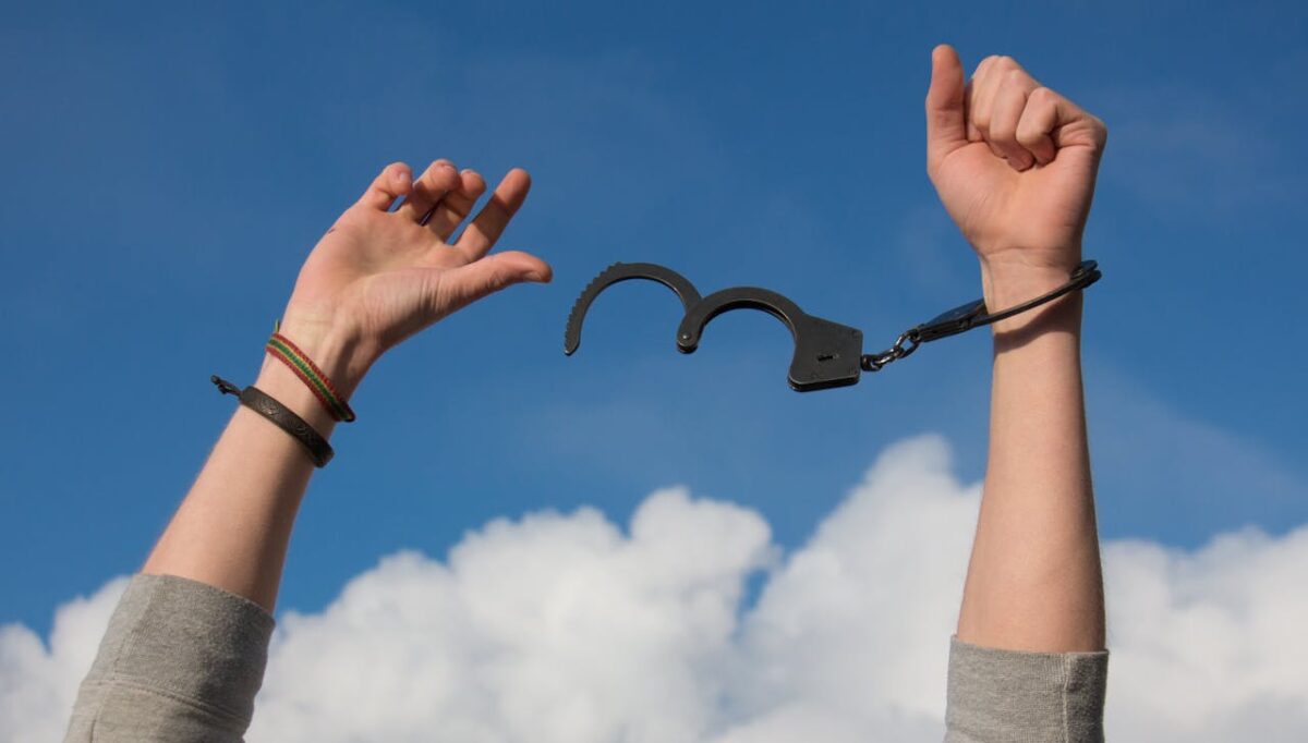 low-section-of-man-against-sky-