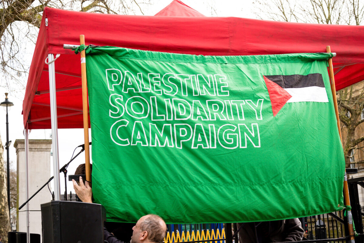 Scotland’s Palestine Action Arrests Expose a Troubling New Fight Over Protest and Terror Law 1 London, United Kingdom, 7st April 2018:- Protesters gather outside Downing Street in London to protest the recent killings of Palestinians in Gaza by the Israeli army during of the Great Return March