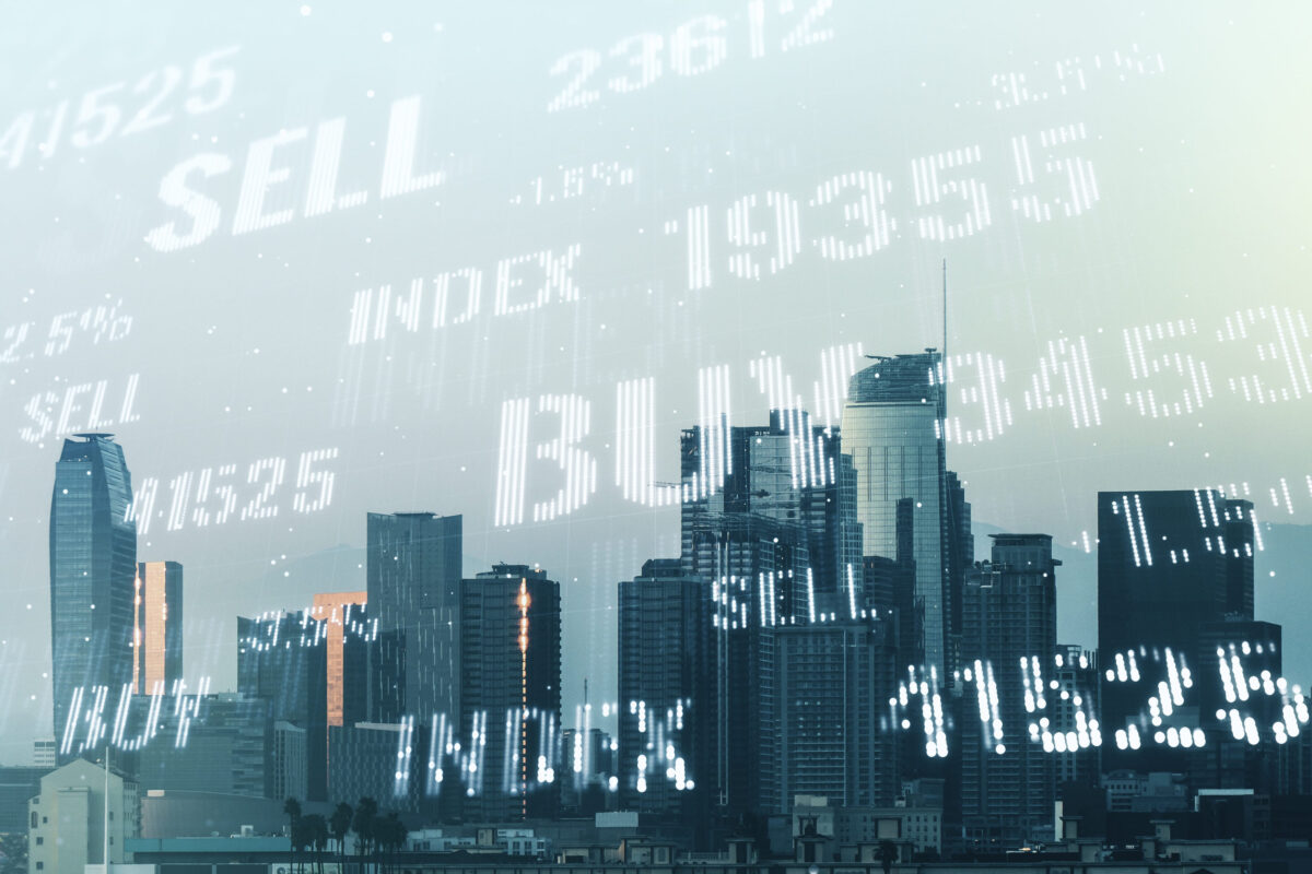 Oil Prices Fall After President Trump’s Iran Deal, But Drivers May Not Be Safe Yet 4 Abstract virtual financial graph hologram on Los Angeles skyline background, forex and investment concept. Multiexposure