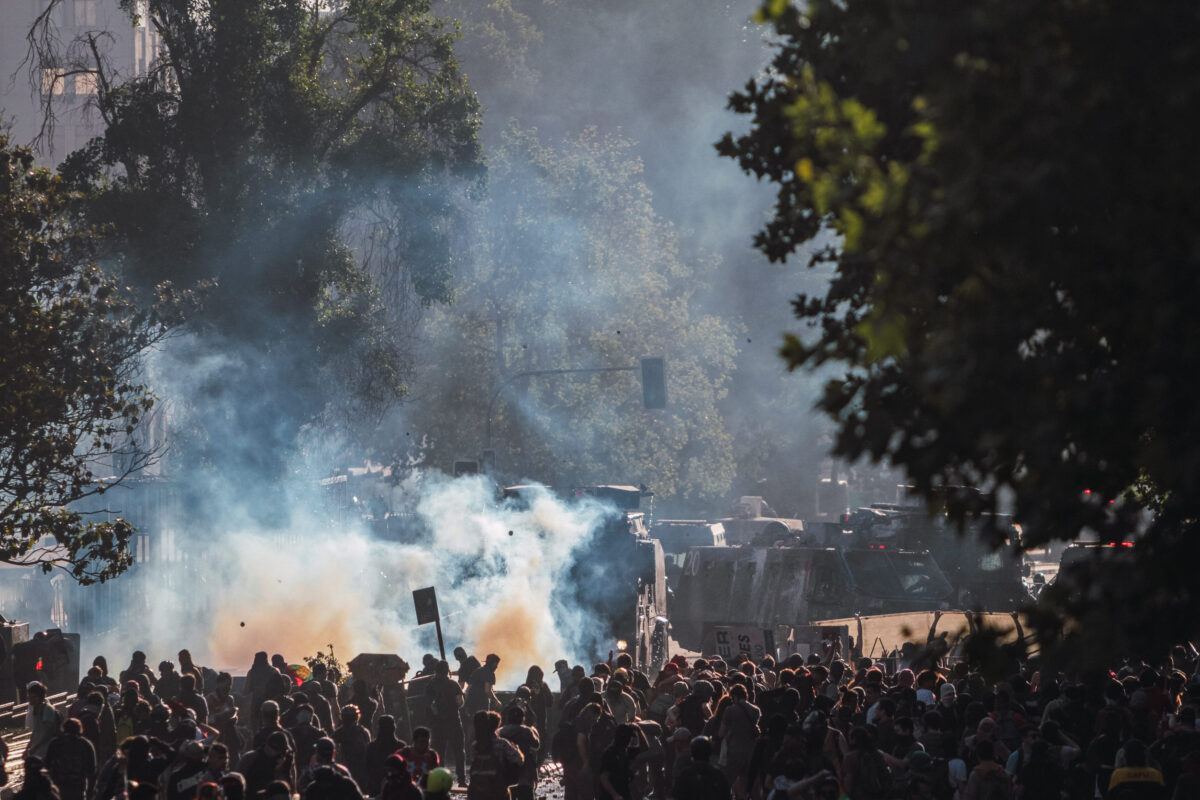 SANTIAGO, CHILE - Nov 28, 2019: The protests show their dissatisfaction with the Chilean government due to the social crisis that plagues President PiA?era and Chile