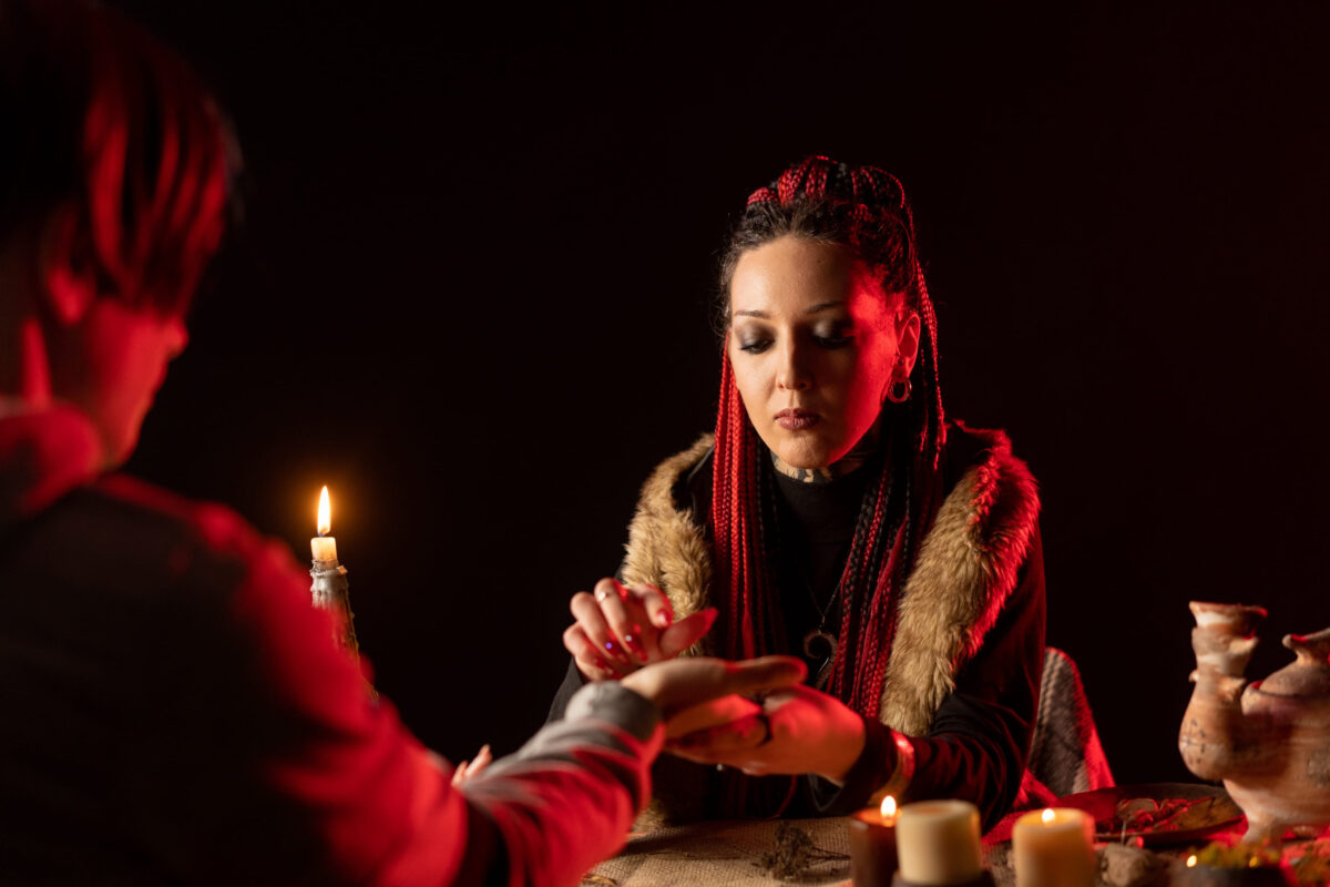 7 Ways to Break Free from the Pressure to Be a Perfect Christian 4 The witch predicts the future. Black magic. Mystical interior of the room.