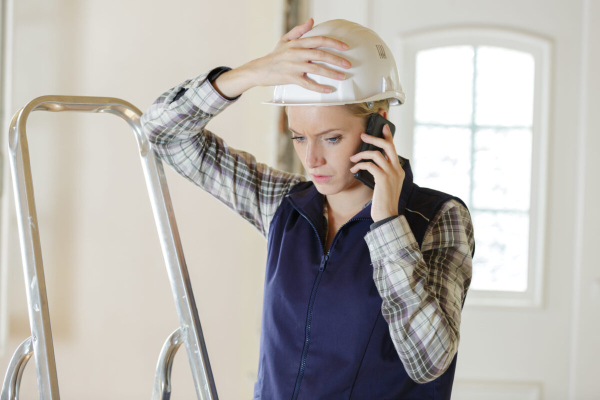 woman engineer on the phone